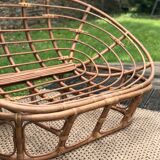 Banquette en rotin vintage