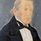 Oil on panel, old portrait, gilded wooden frame, country decoration