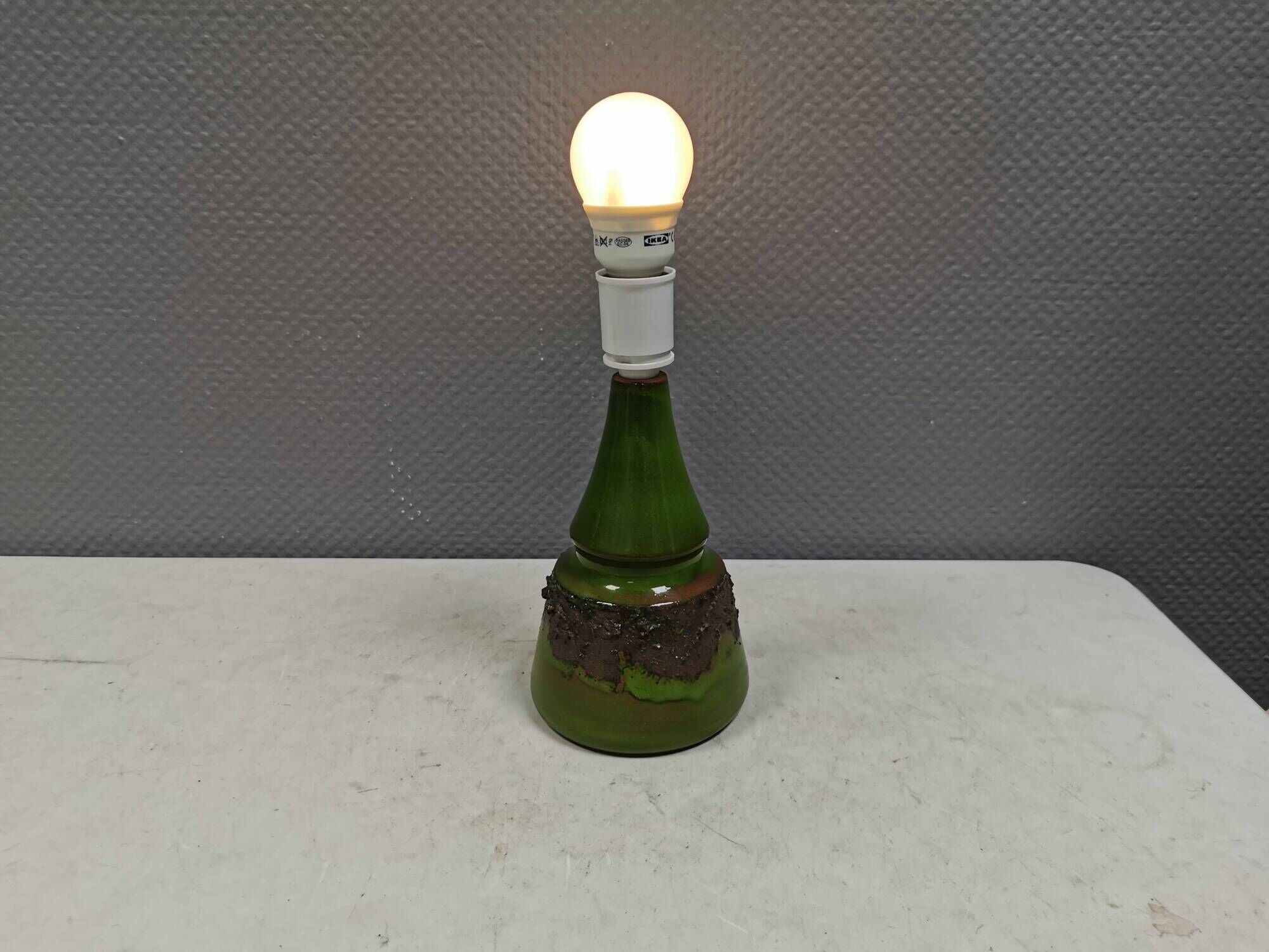 Lampe de table en émail vert de Bartholdy Ceramics, années 1960-70, Danemark.