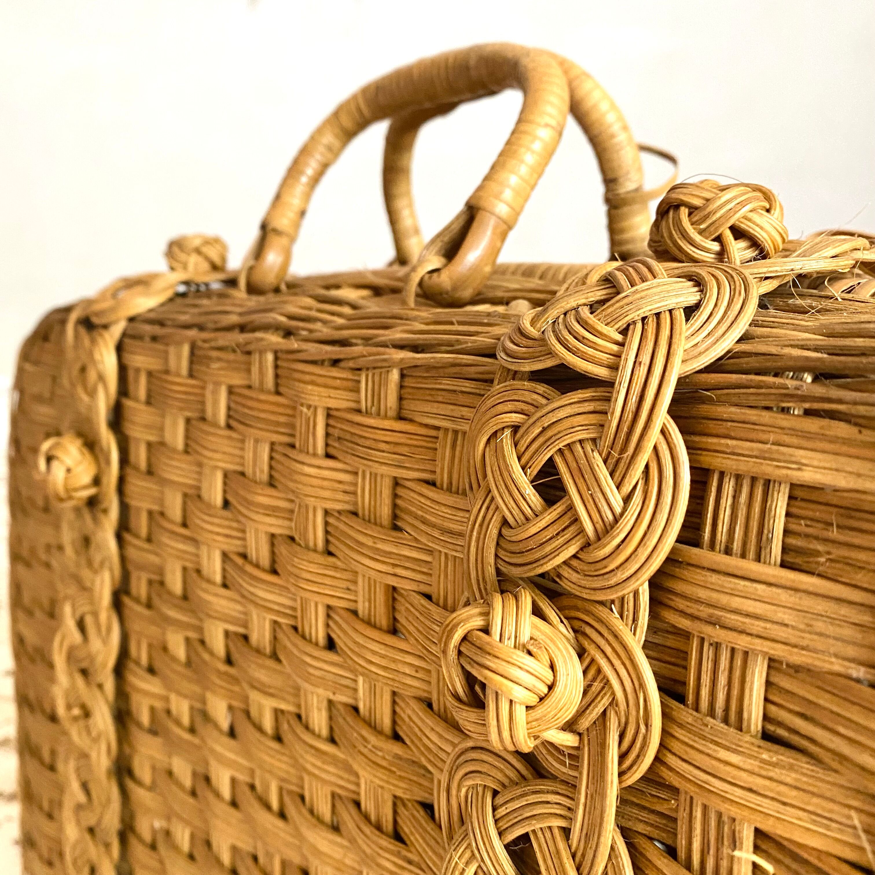 Vintage rattan suitcase
