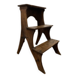 Walnut bookcase step stool