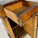 Provincial antique bedside table in oak, marble top, late 19th century.