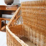 Rattan storage bench