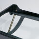 Side table and brass tray leather 1950