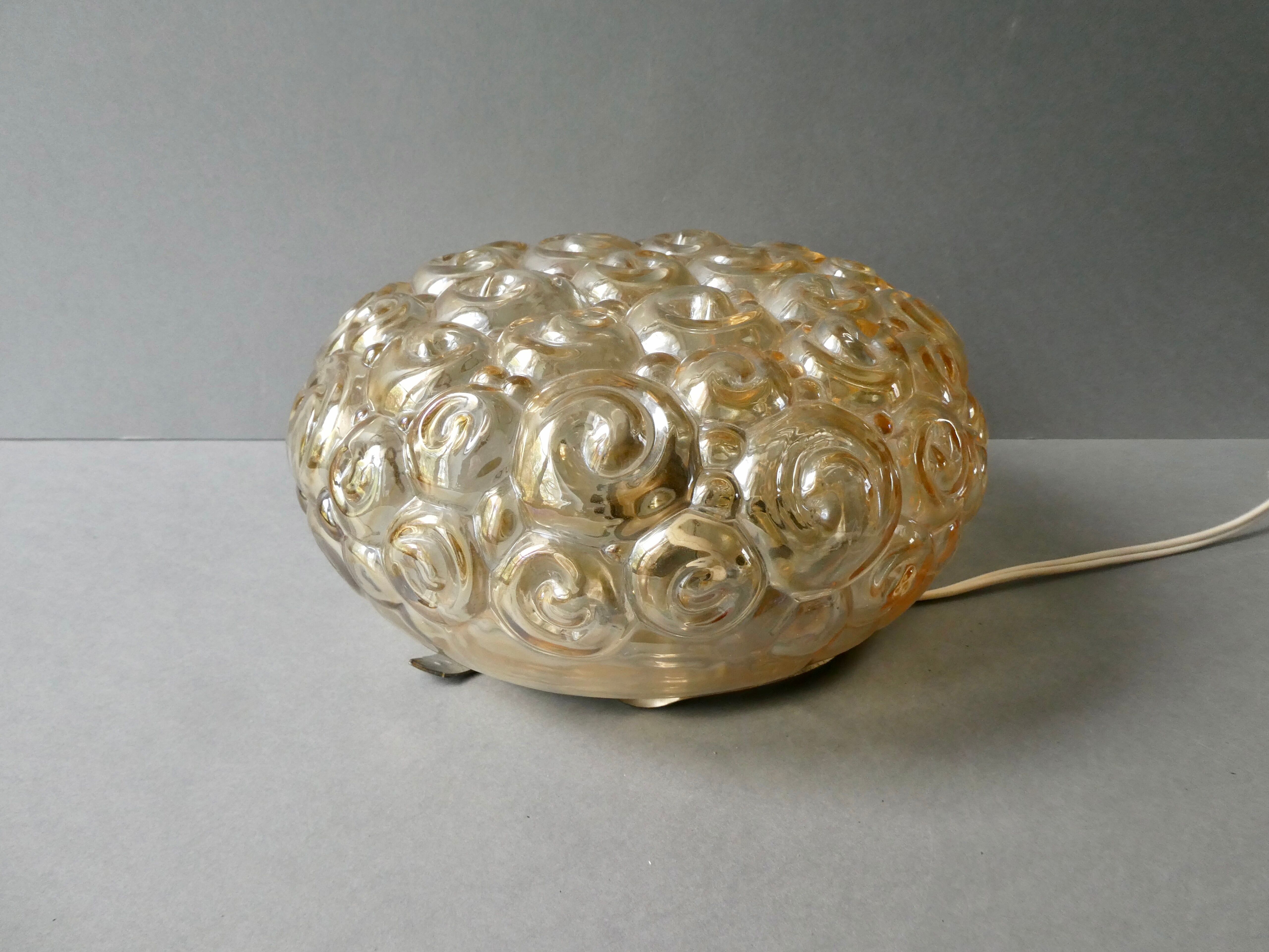 Ceiling lamp in amber glass from the 70s