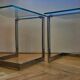Pair of Midcentury Cantilevered Glass & Chrome Coffee Tables GEBRA, 1980s