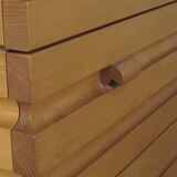 Solid elm three-drawer chest of drawers