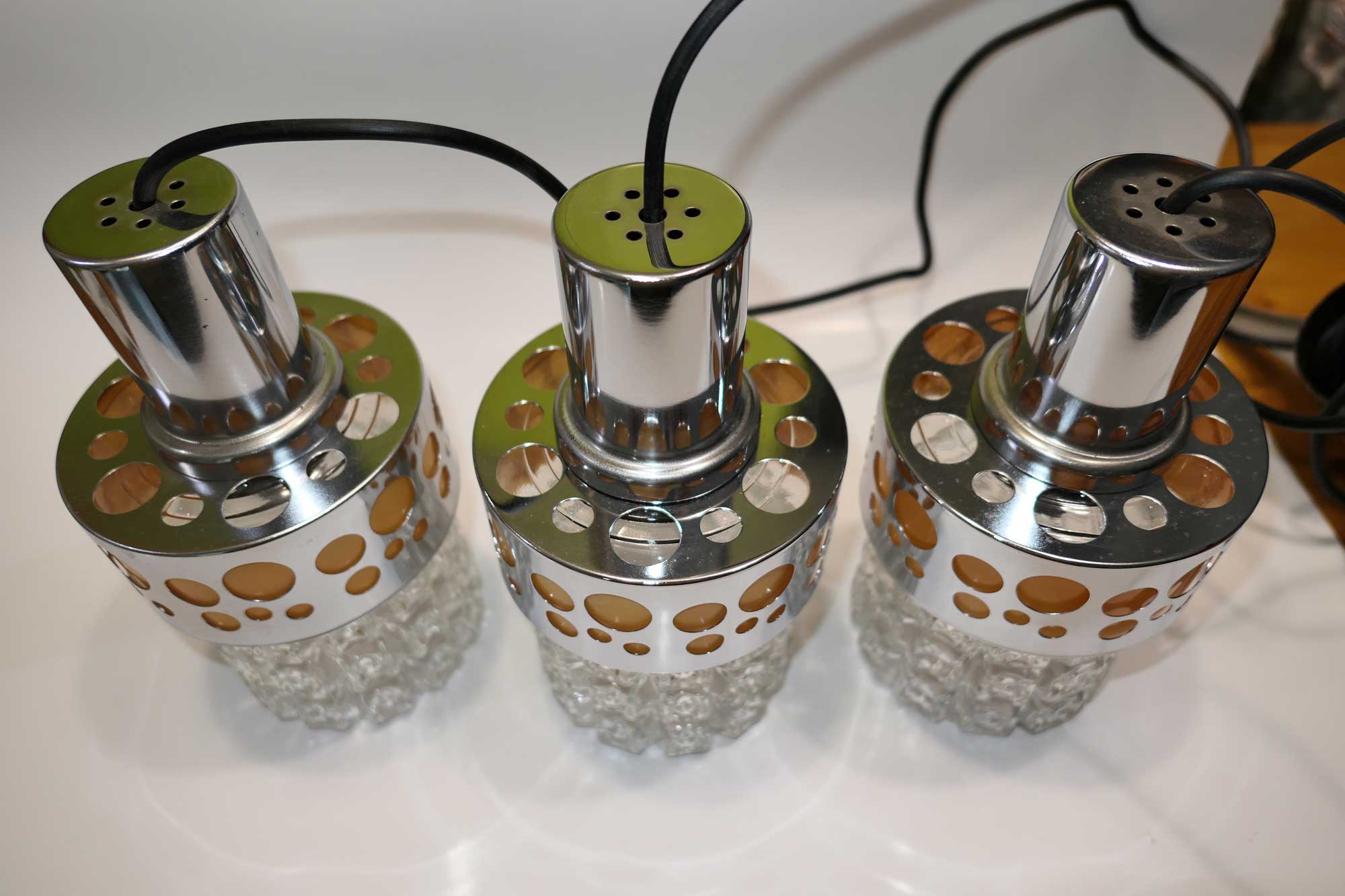 1970s hanging Raak 3 lights