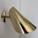 Vintage adjustable wall light, solid brass, Sweden 1970s