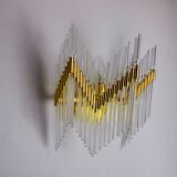 Venini wall lamp, tubular crystals, Italy, 1970