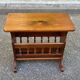 Vintage solid wood magazine rack side table — End table