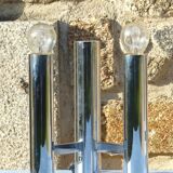 Chromed metal wall lights from Sciolari House in the 60s