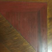 Coffee table with storage for bottles and glasses in oak.