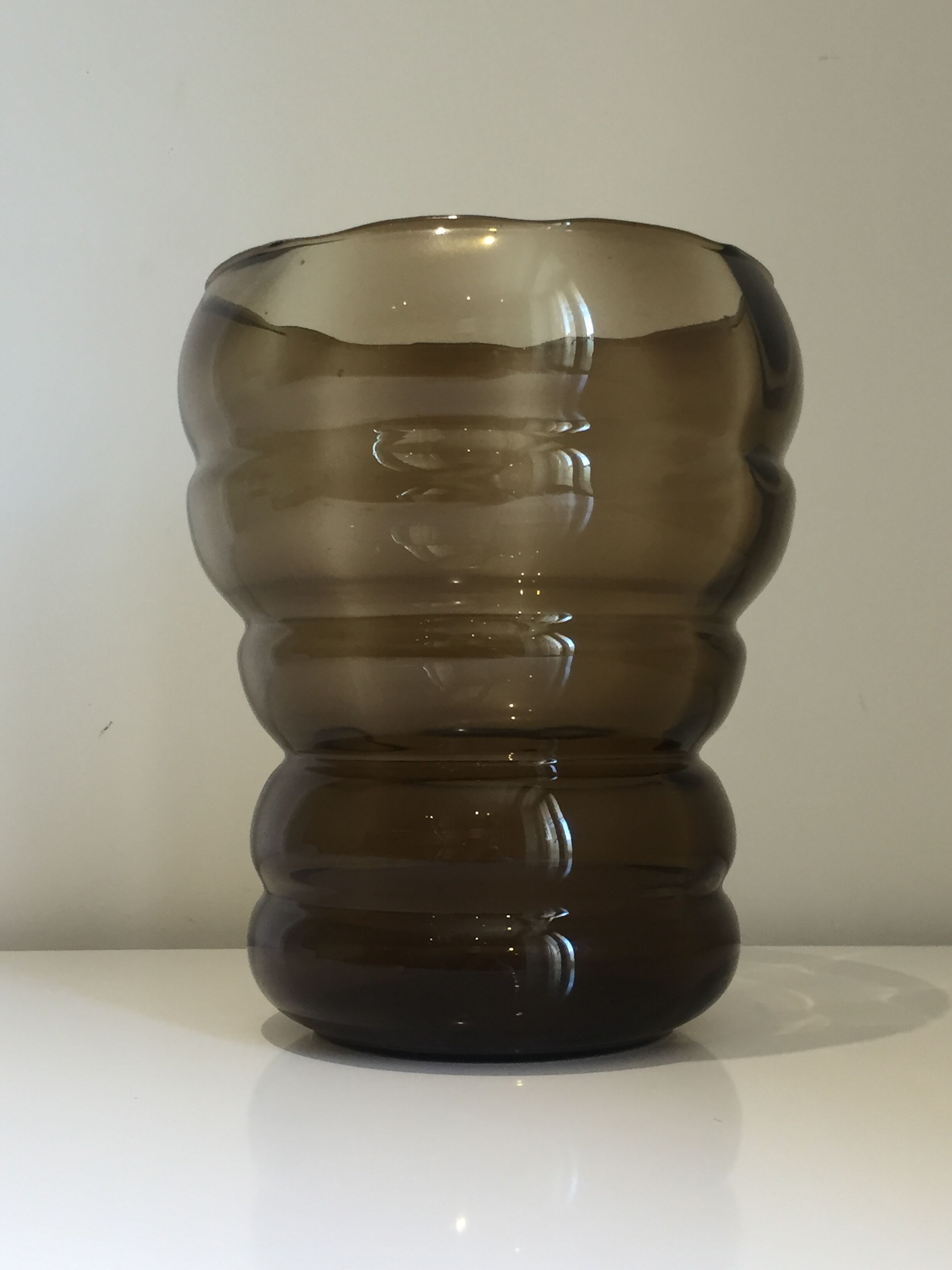 Verextrafort vase in smoked glass, Belgium 1970s