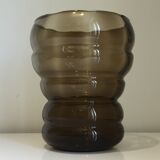 Verextrafort vase in smoked glass, Belgium 1970s
