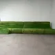 Modular green velvet corner sofa, 1970s
