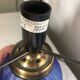 Lamp mushroom in Marmorean blue glass paste and brushed metal,Vincent Cadeau. Good condition.
