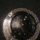 Old ceiling light - Globe glass molded effect tip of diamonds - 70s