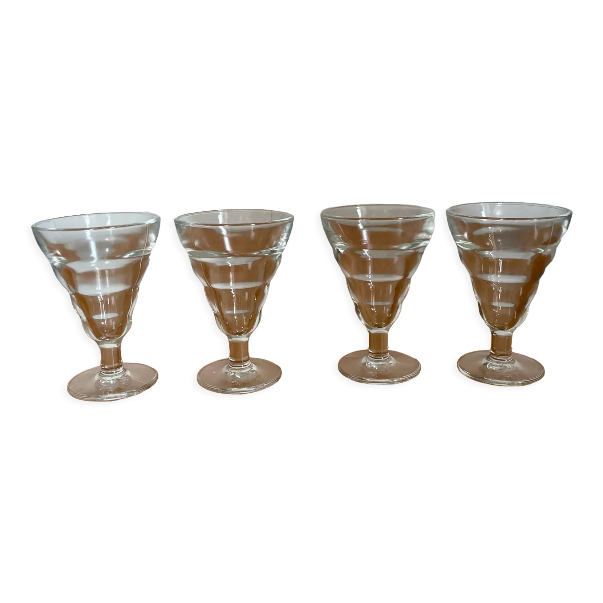 Verres à pieds de bistrot Duralex vintage