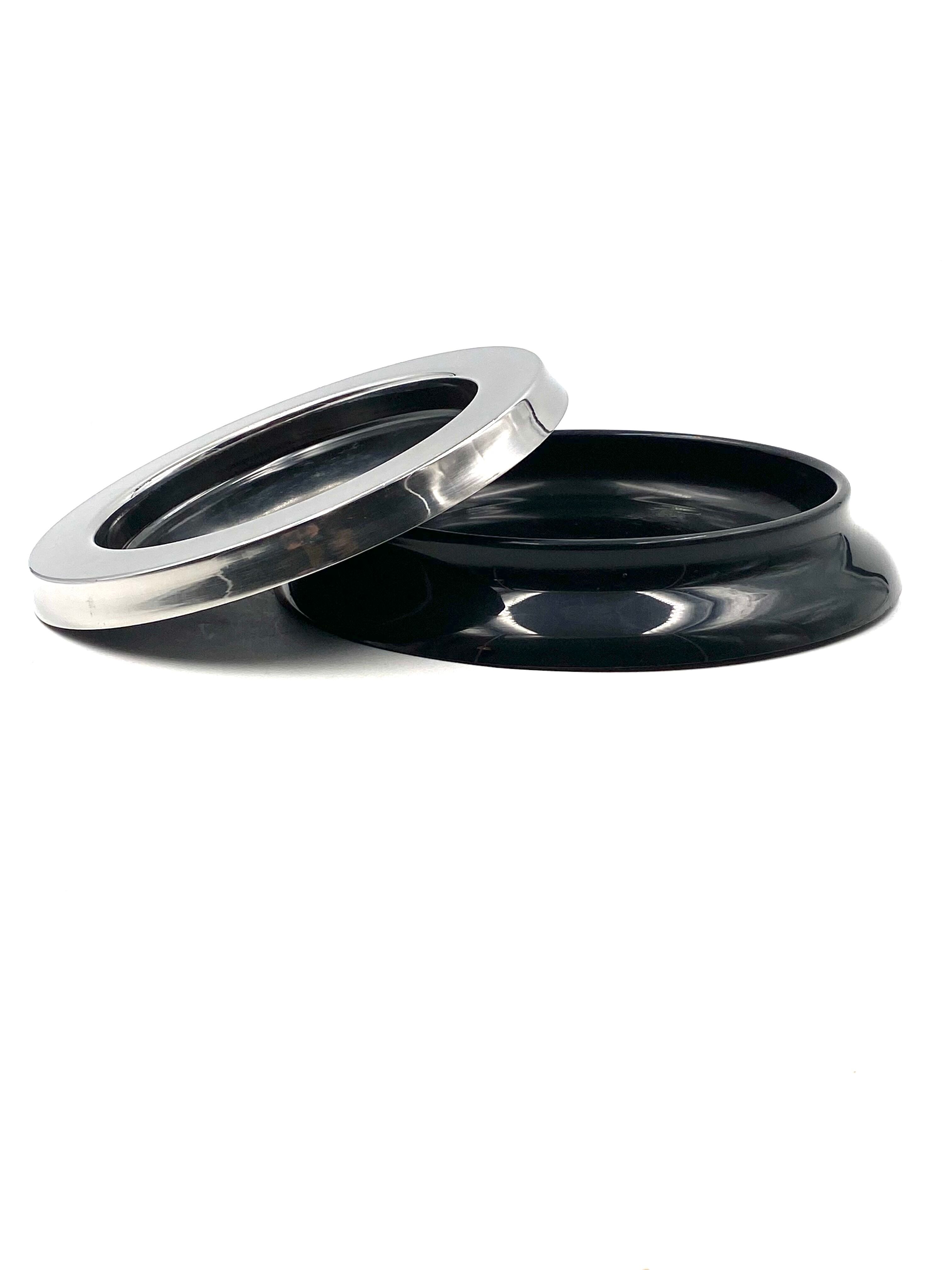 Sergio Asti, mod.4635 black ashtray / catchall, Kartell Italy 1967