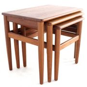 Set of 3 Danish Nesting Tables soldi teak - mid century modern design