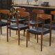 Ensemble de 6 chaises scandinaves en teck par Niels Otto Moller Danemark 1960’s