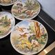 Set of 6 dessert plates Sarreguemines DV - Vintage Hunting Decor (1920)