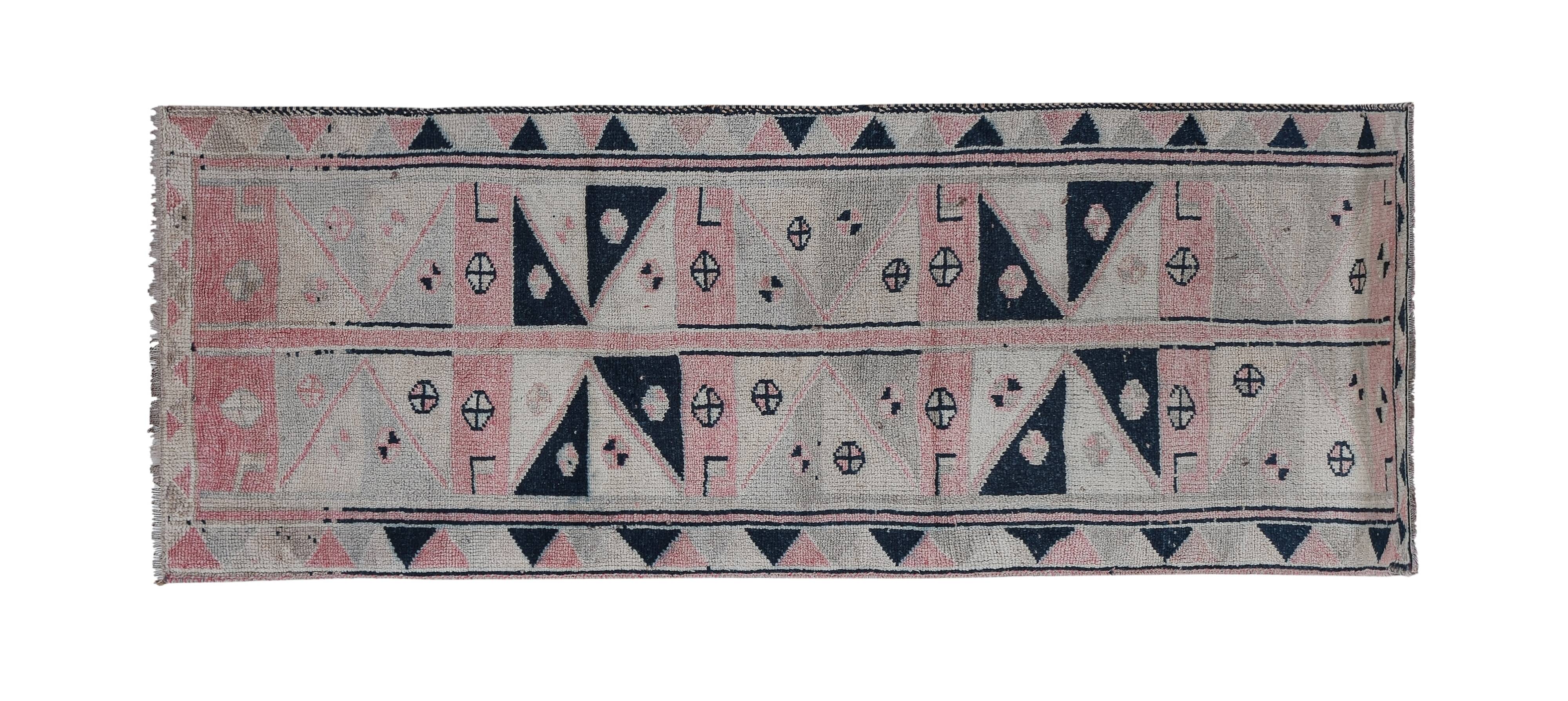 Vintage Turkish Oushak Rug Handwoven 119x330 cm