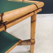 Mediterranean Bamboo Side Table in the style of Audoux Minet, France, 1950s
