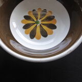 2 salad bowls in vintage Italian ceramic Primula Daisy decoration-70s