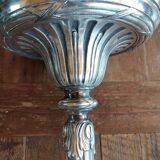 Victorian silver-plated bronze lamp base.