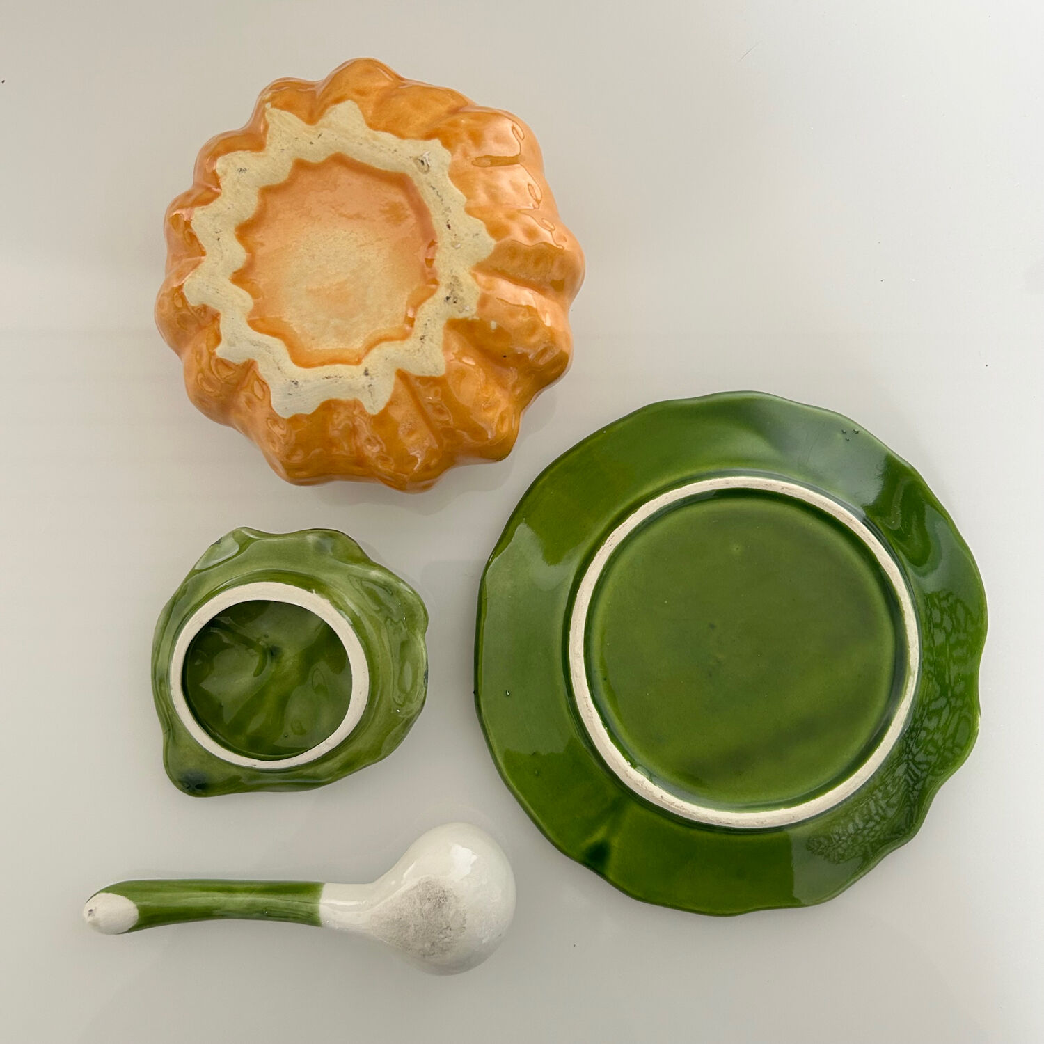Pumpkin soup tureen in slipware