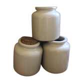 Lot 3 Pots Vernified Sandstone Lab Lagny