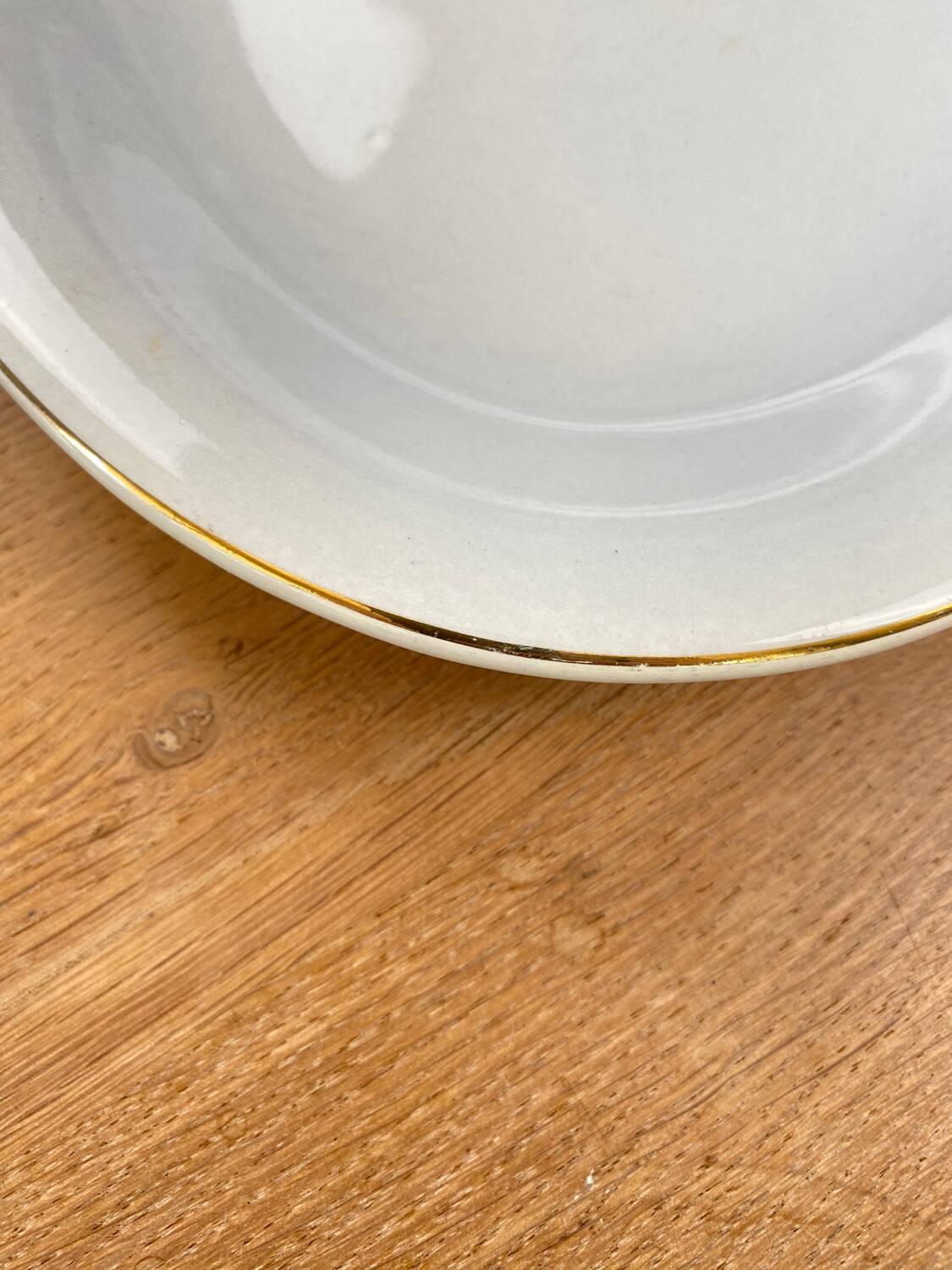 Large white opaque porcelain dish from Salins