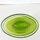 Large vintage green lemon bubble blown glass vase