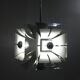 Impressive Space Age chandelier with 5 lights, chrome metal, Italy 1970s.