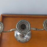 Pair of silver metal candlesticks