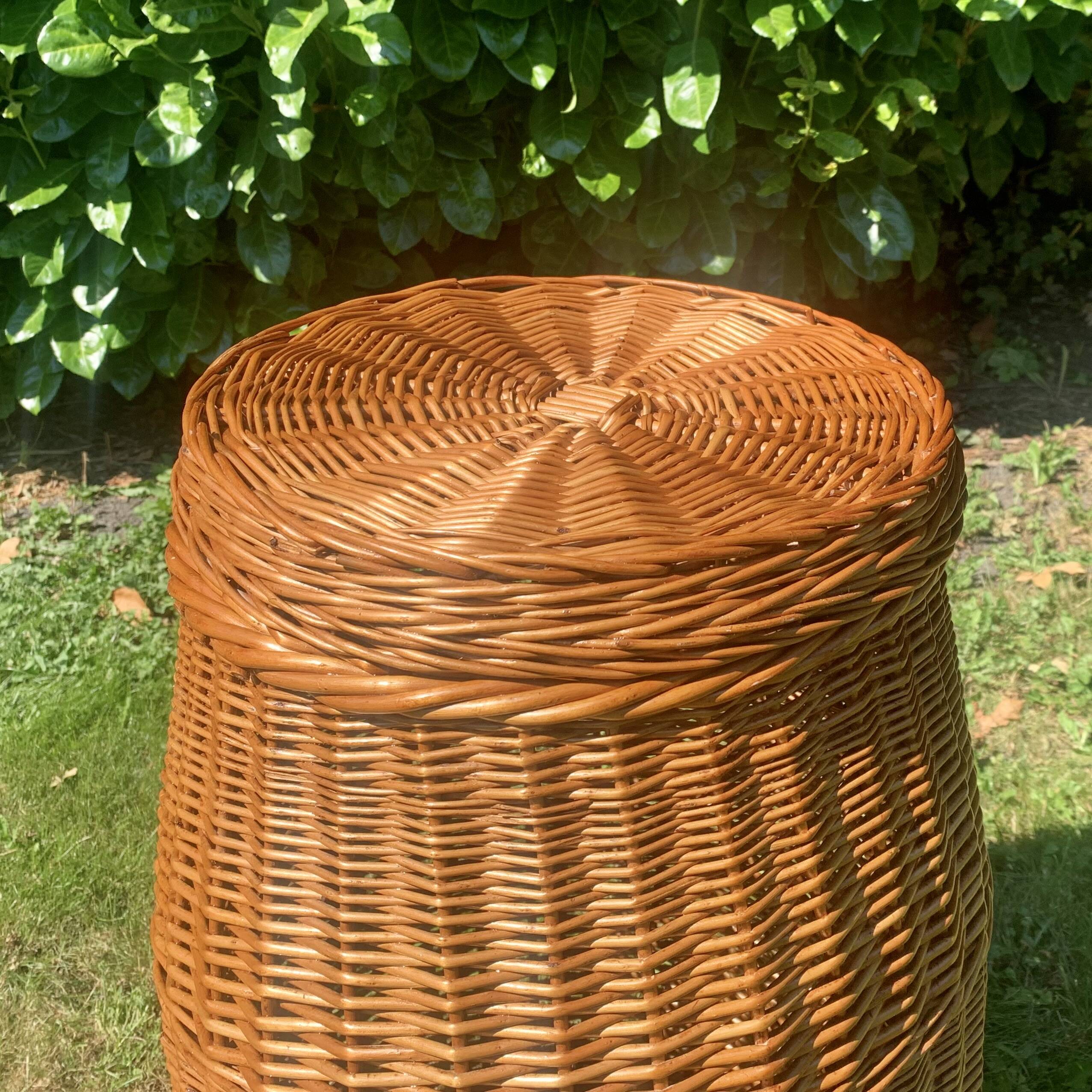 Vintage wicker laundry basket