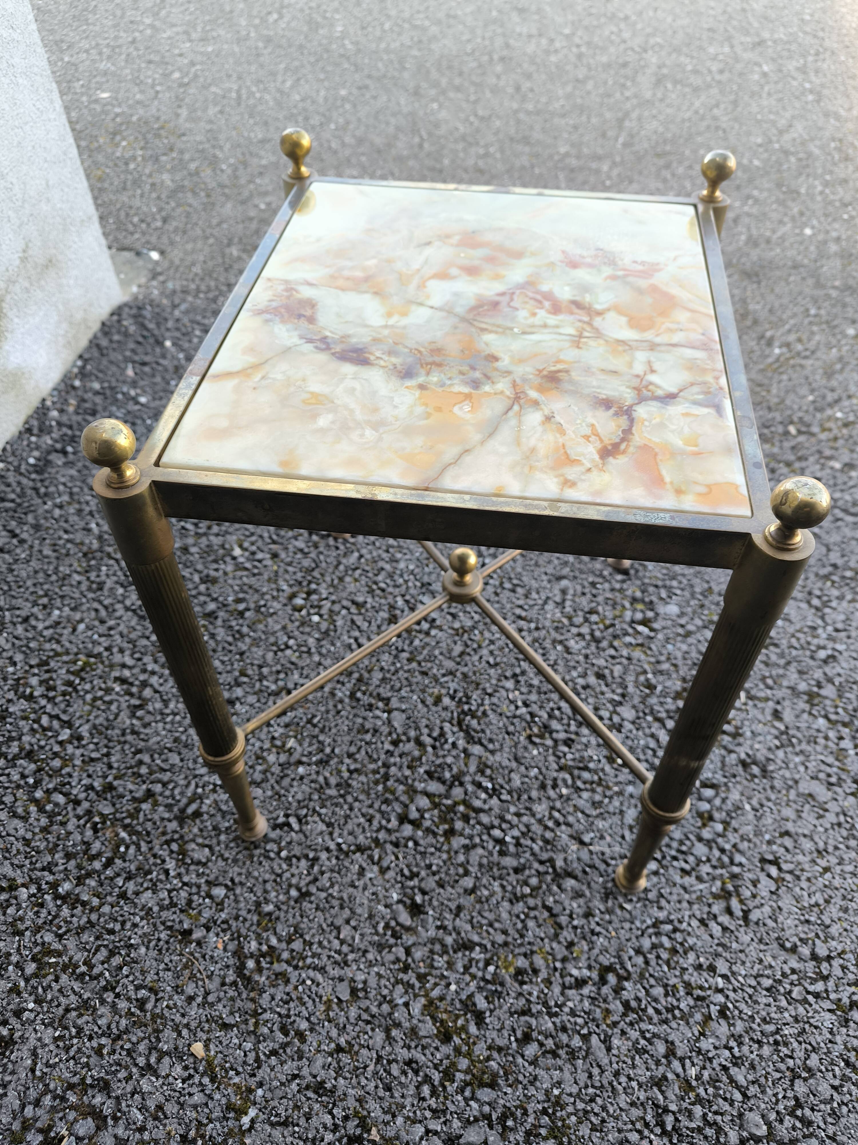 Brass onyx coffee table