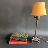 Napoleon III lion paw lamp, bronze tripod lamp