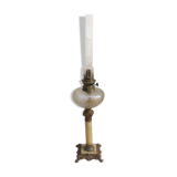 XIXth Kerosene Lamp Bronze and Albatre 64cm