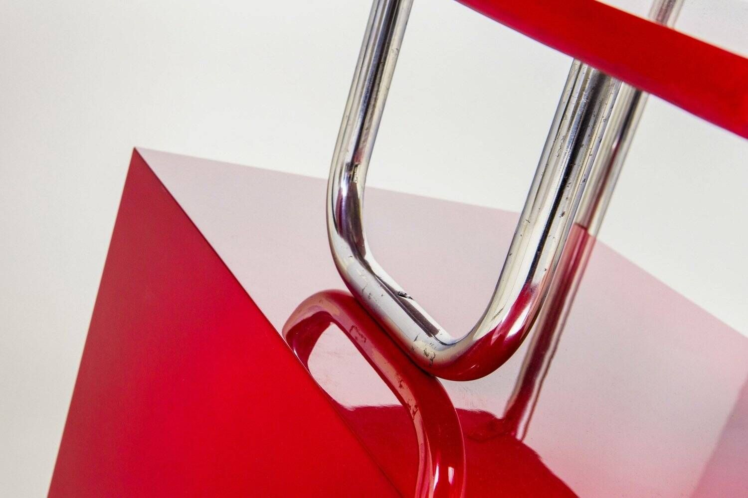 Bauhaus Red Writing Desk in Lacquered Wood, Germany, 1930s