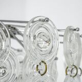 Small sparkling pendant light, chrome and crystal glass by Kinkeldey, Germany, 1970.