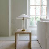 Mid-century glass and brass table lamp Bergbom B-019 Sweden 1960s