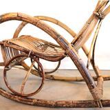 Rocking chair in bamboo and rattan, 1950