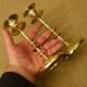 Pair of old torches candle holders bronze brass floral decoration Ht 18,8 cm ref A173/40