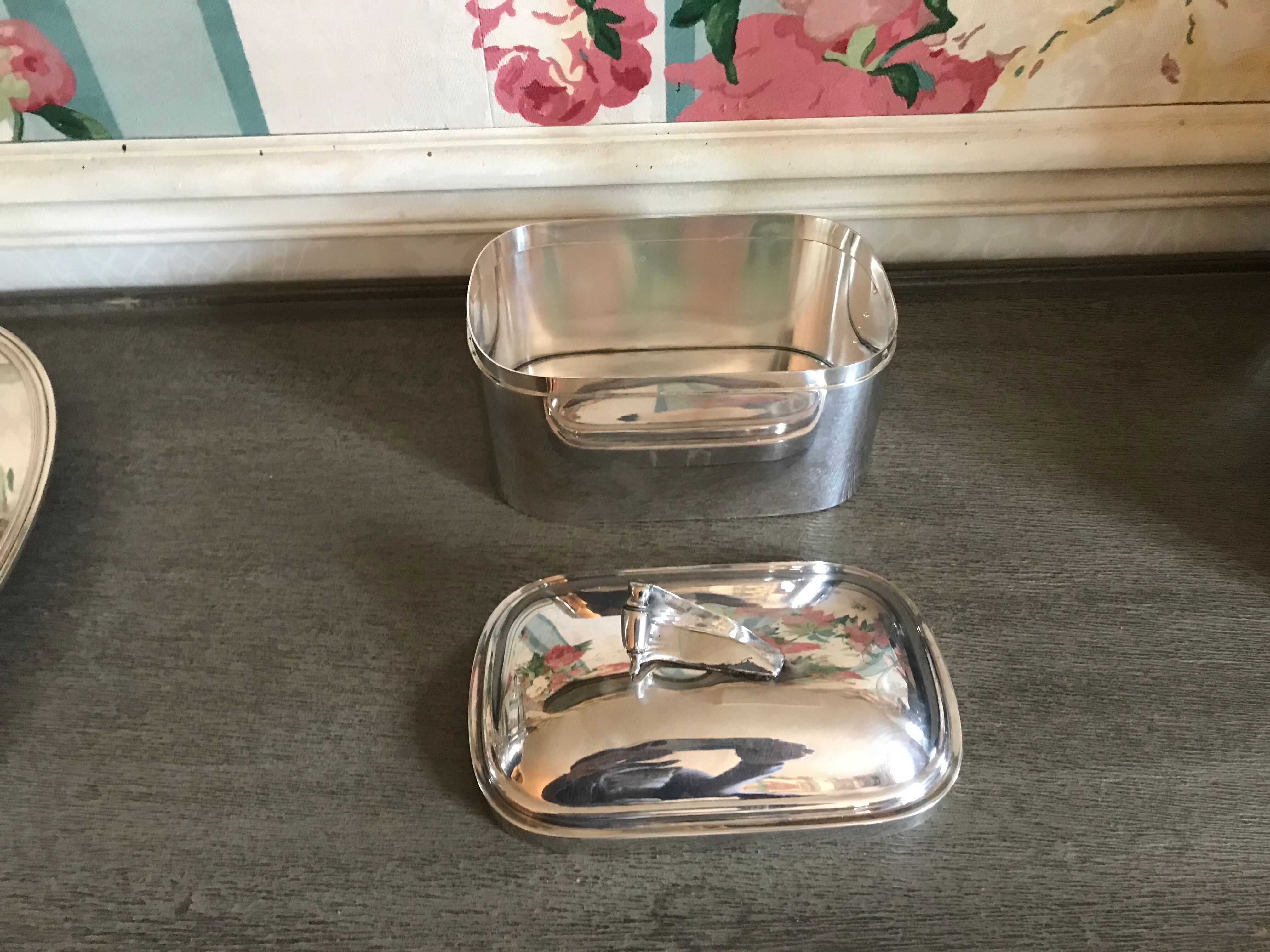 Art deco silver metal box