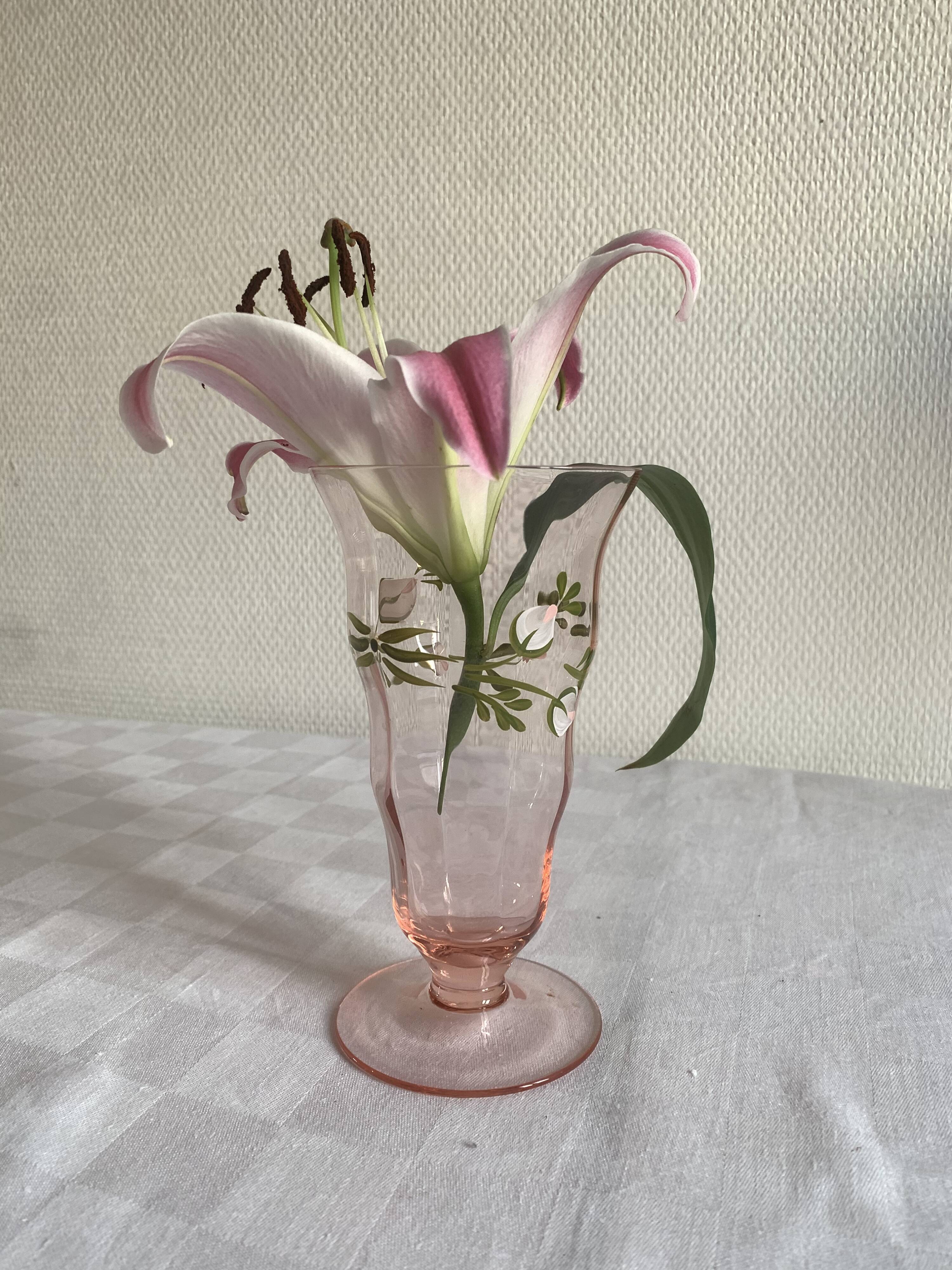 Verre peint a la main 1930/40