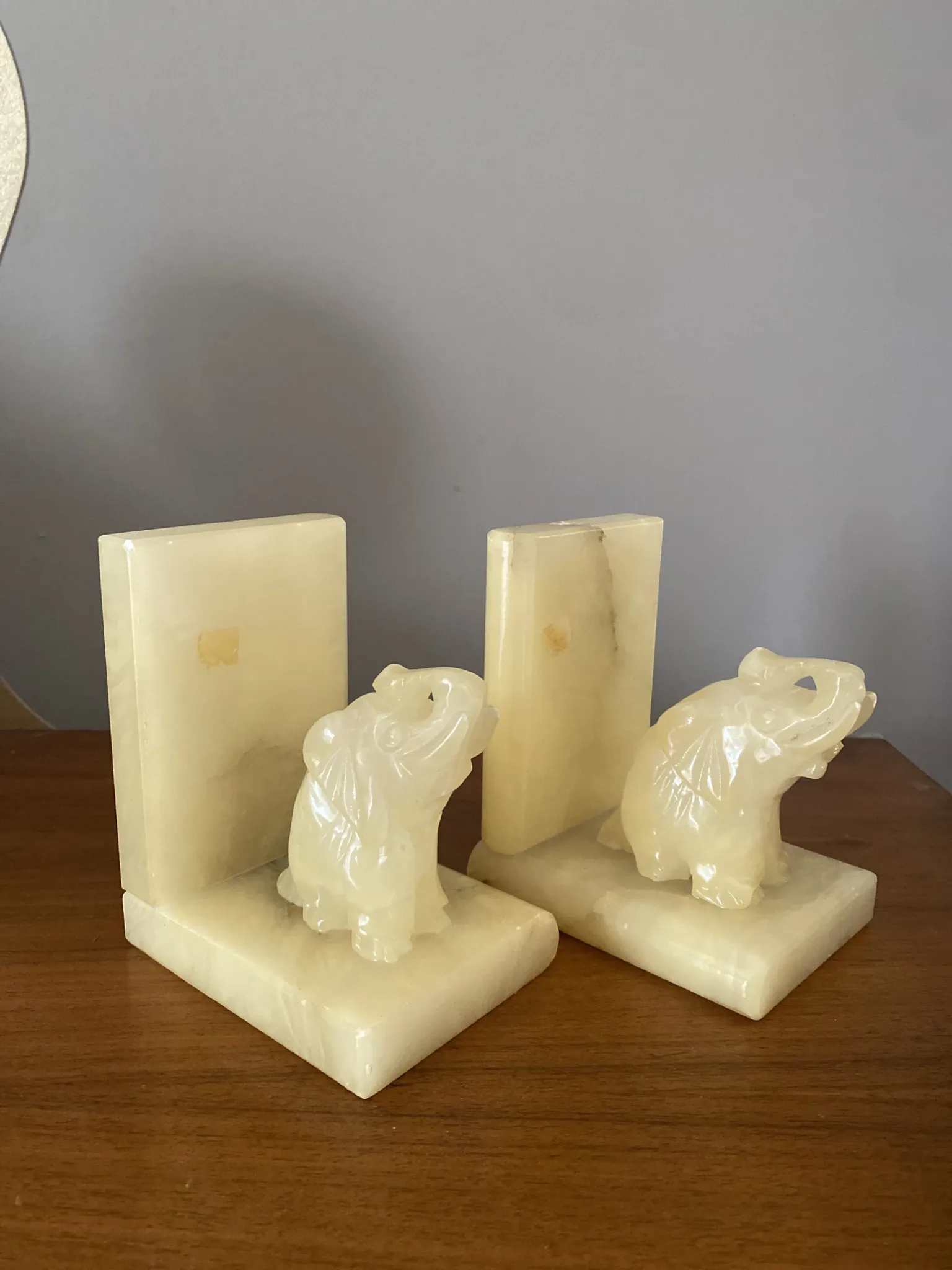 Paire de serres livres éléphants 