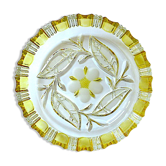 Two-tone cut glass bottle undersette